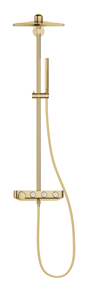 Sistem de dus Grohe Euphoria SmartControl 310, termostat, 310 mm, patrat, aparent, butoane apasare si rotire, anti-oparire, anti-calcar, auriu lucios [4]