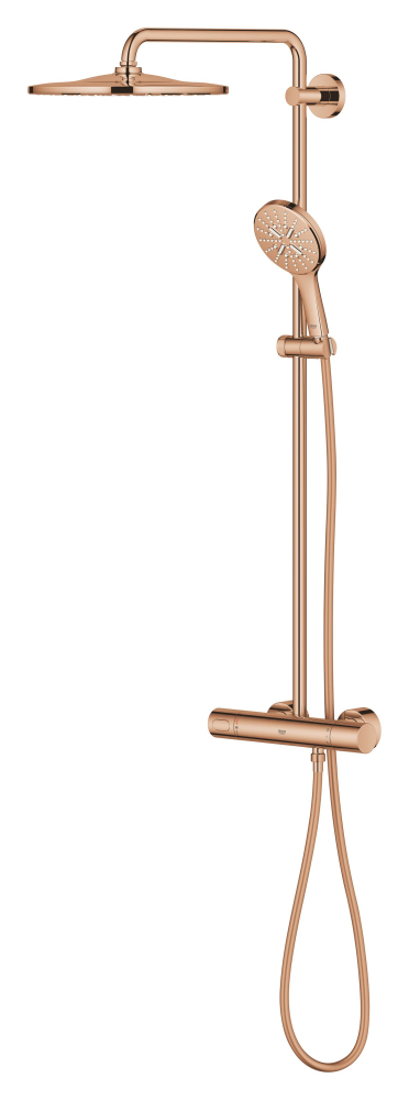 Sistem de dus Grohe Rainshower 310 9, 5 l, aparent, termostat, ajustabil, furtun de dus, para de dus, cartus ceramic, cupru lucios [6]