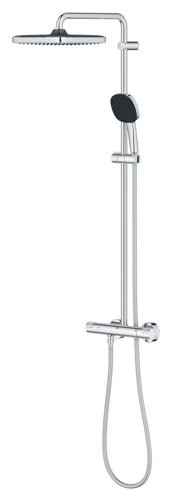 Sistem de dus Grohe Vitalio comfort 250 termostat, aparent, furtun de dus, para de dus, 2 jeturi, crom [6]
