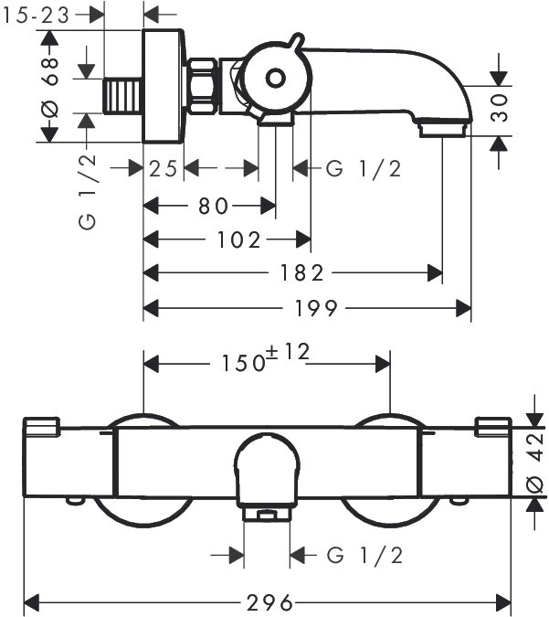 Baterie cada termostatata Hansgrohe Ecostat 1001 CL [2]