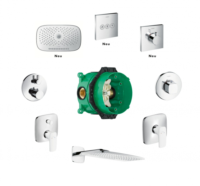 Baterie cada - dus termostatata Hansgrohe ShowerSelect cu montaj incastrat necesita corp ingropat [7]