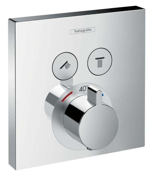 Baterie cada - dus termostatata Hansgrohe ShowerSelect cu montaj incastrat necesita corp ingropat [1]