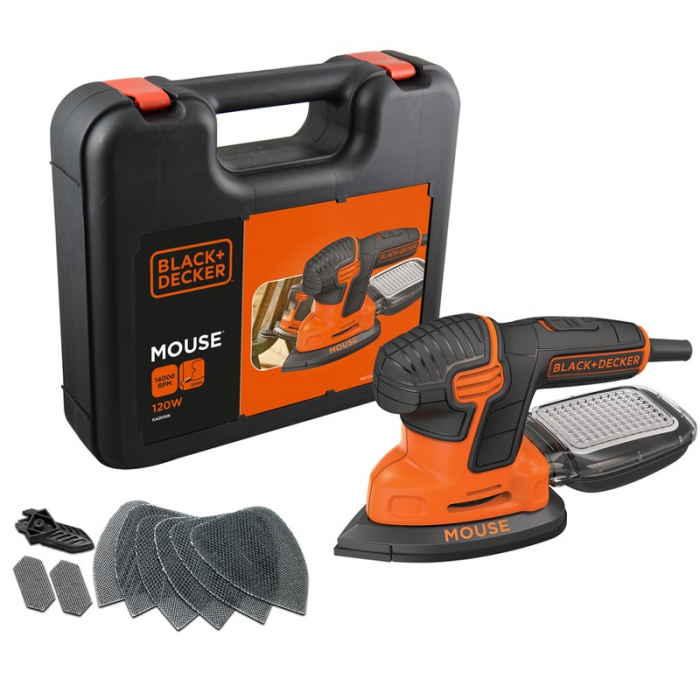 Slefuitor Black+Decker KA2500K Mouse 120W cutie si 9 accesorii [2]