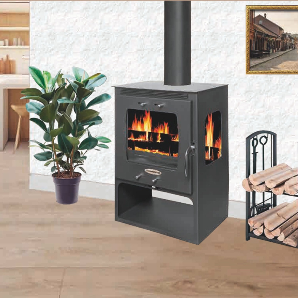 Soba lemne Termax Atria antracit cu compartiment lemne 12,2 kW [5]