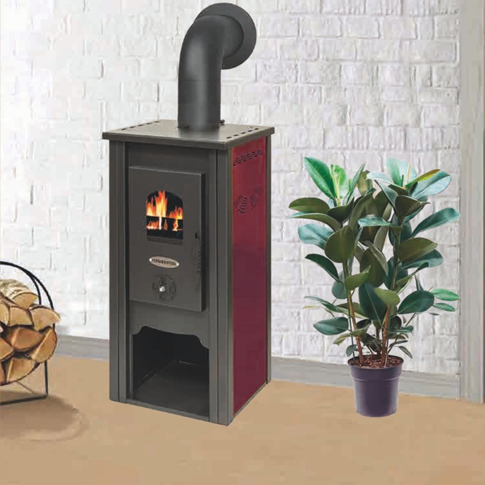 Soba mica pe lemn cu plita Termax Bucur bordo 6,11 kW [5]