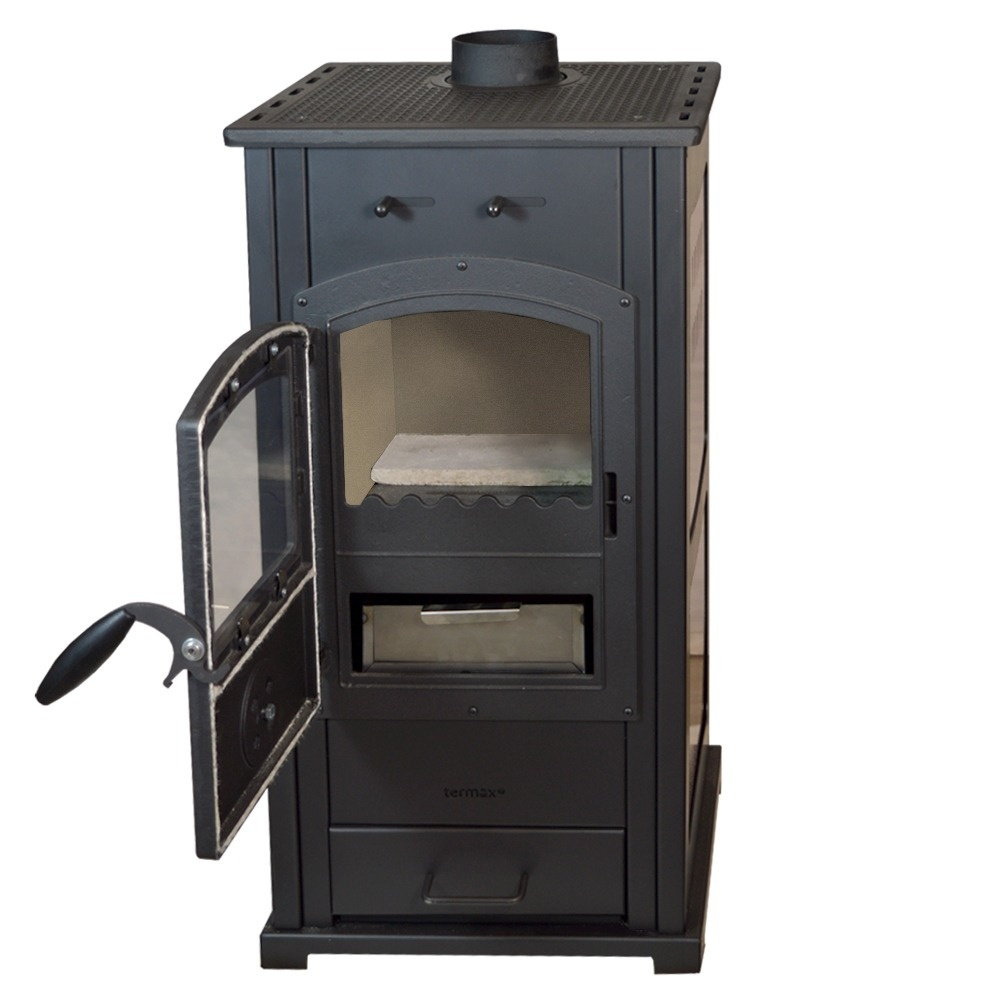 Soba lemne fonta Termax Bunica cu panouri albe 8,45 kW [4]