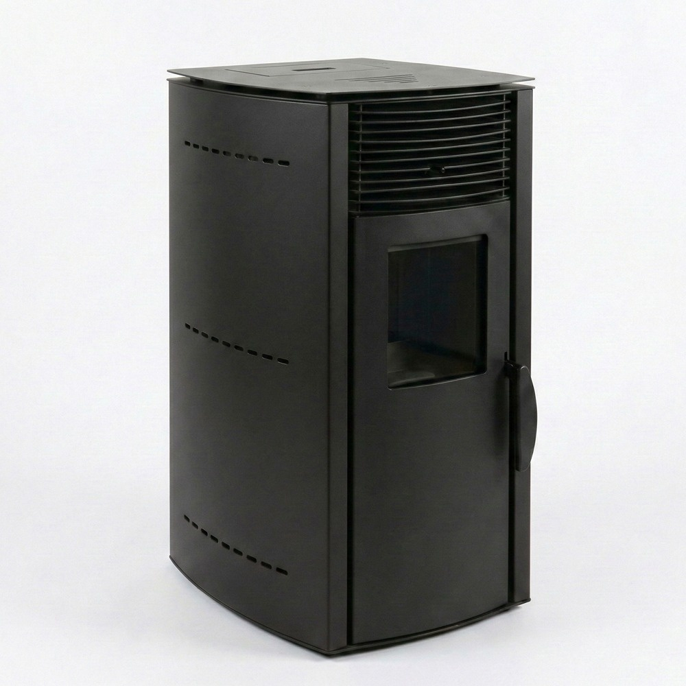 Soba pe peleti KOPH PD 10 kW, cu aer cald, buncar peleti 12 kg, 60 mp, Negru [2]
