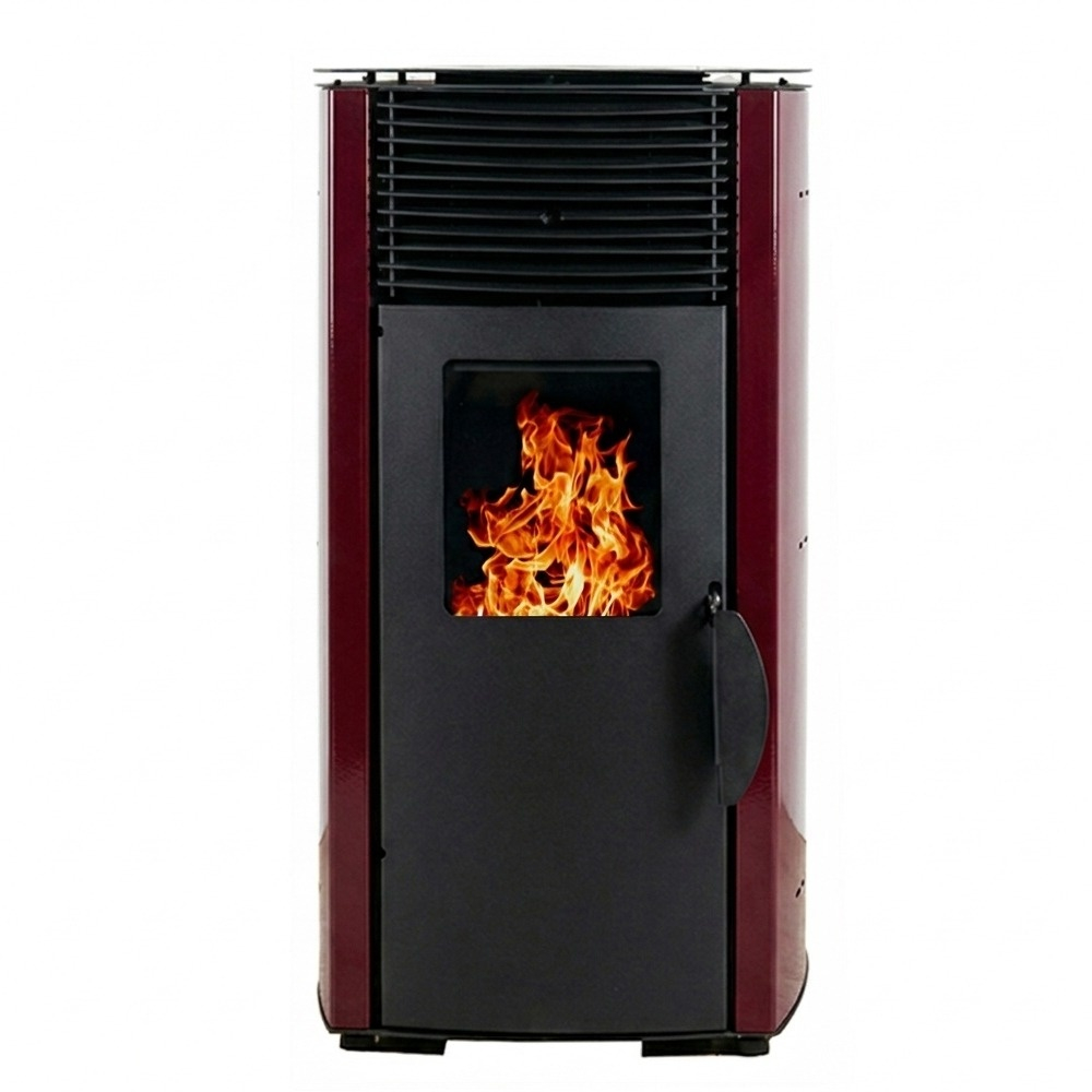 Soba pe peleti KOPH PD 8 kW, cu aer cald, buncar peleti 8 kg, 50 mp, Bordo [4]
