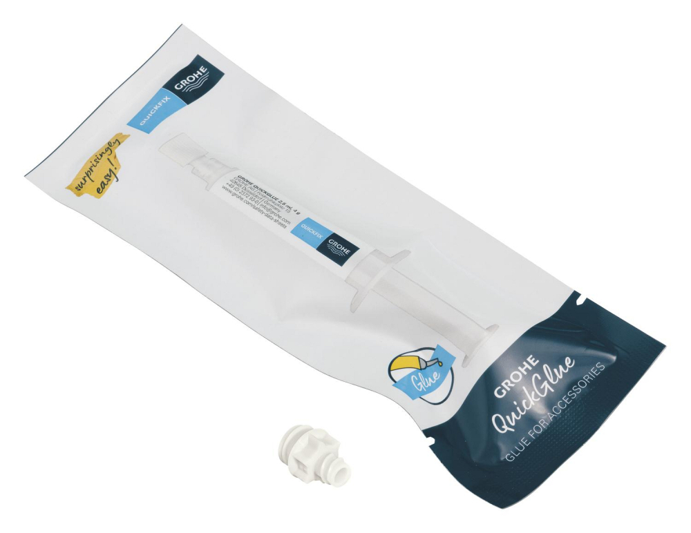 Solutie adeziva Grohe QuickGlue A1 2.5 ml, pentru accesorii de baie, lipire pe gresie, marmura, piatra, sticla, beton, lemn, pastic si metal, intarire in 24 ore [2]