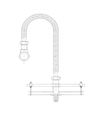 Racord flexibil din inox, 780 mm., cu sistem de fixare, pentru sprinklere, certificare FM/VdS, Rapidrop [2]