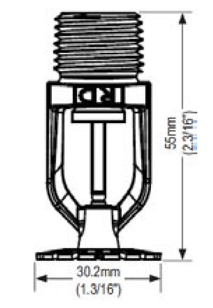 Sprinkler PENDENT, cromat, 68°C, K=80, raspuns standard, rosu, Rapidrop [2]