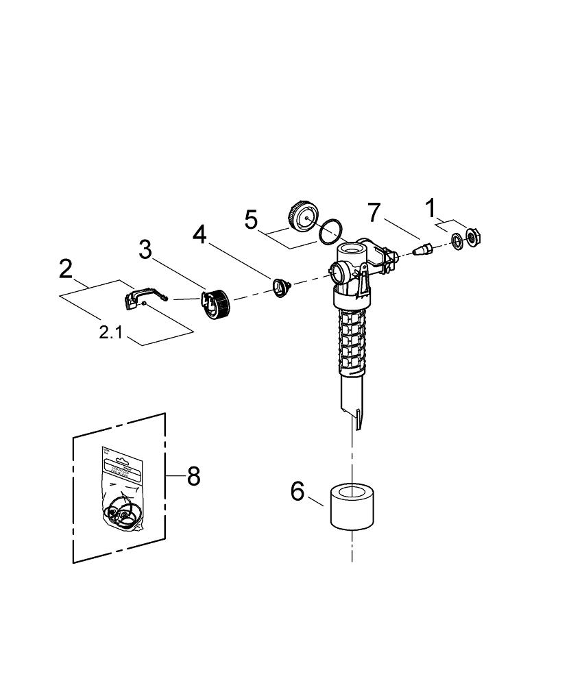 Supapa Grohe de umplere vas WC, filling valve [2]