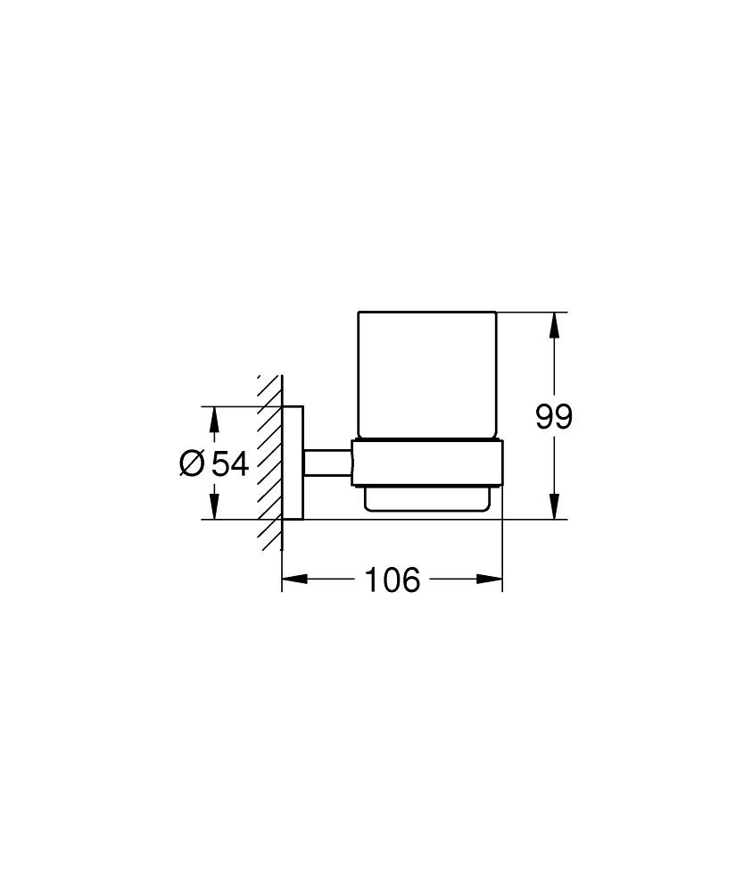 Suport pahar Grohe Essentials, montare pe perete, cu pahar, fixare ascunsa, metal/sticla, negru [4]