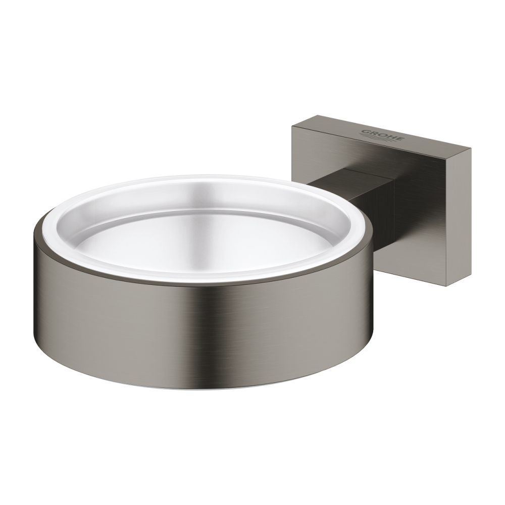 Suport Grohe Essentials Cube f.sticla/sapun, pahar sau savoniera, fixare ascunsa, antracit mat [2]