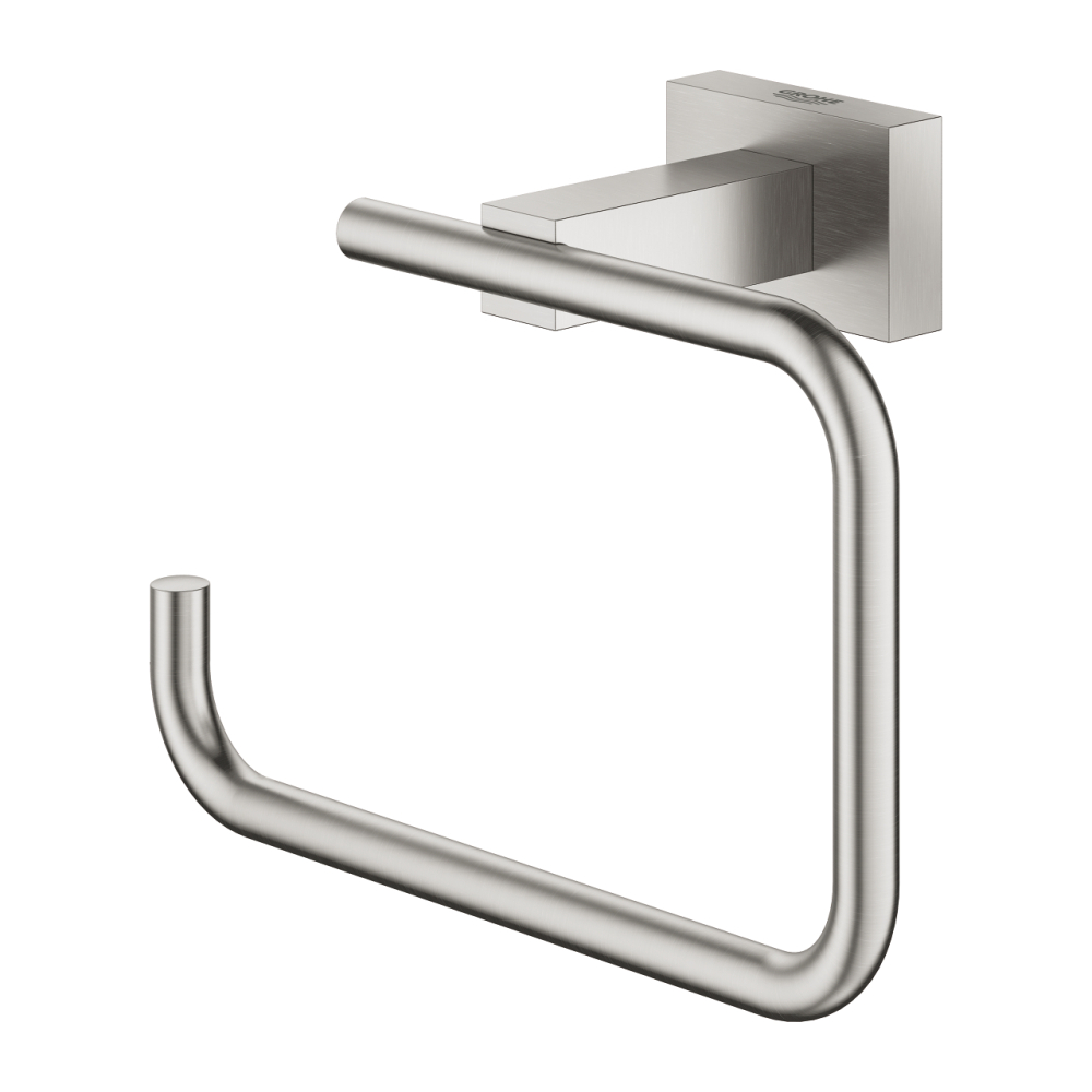 Suport hartie igienica Grohe Essentials Cube fara capac, 1 rola, fixare ascunsa, crom mat [2]