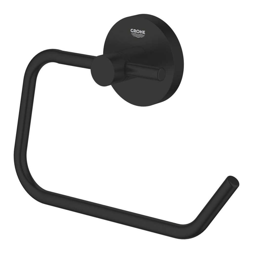 Suport hartie igienica Grohe Essentials fara capac, montare pe perete, fara aparatoare, negru [2]