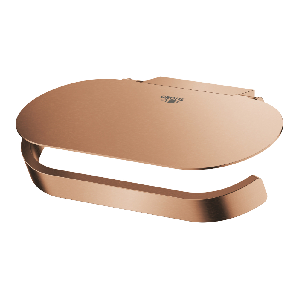 Suport hartie igienica Grohe Selection cu capac, 1 rola, montare pe perete, fixare ascunsa, cupru mat [2]