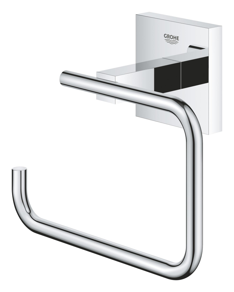 Suport hartie igienica Grohe Start Cube fara capac, fixare ascunsa, montare pe perete, crom [2]