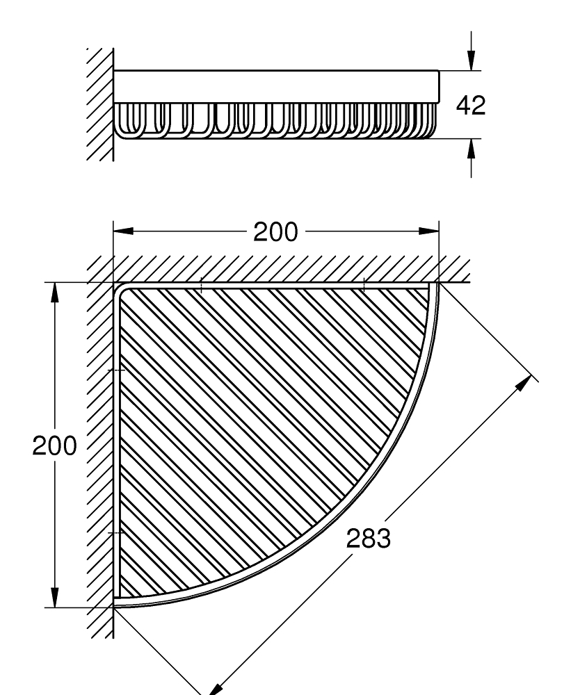 Suport pentru cosmetice dus Grohe Selection Cube, montare pe perete, instalare pe colt, crom [2]