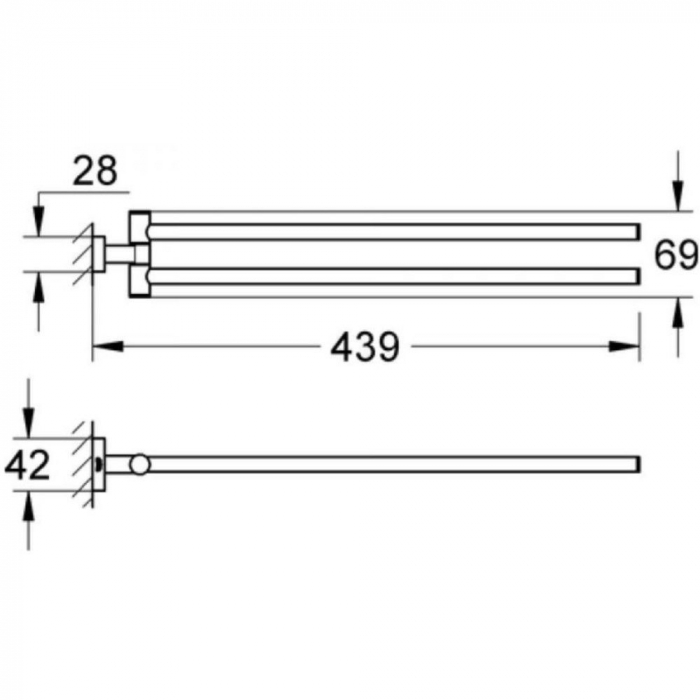 Suport pentru prosop lungime 439 mm Grohe Essentials Cube [4]