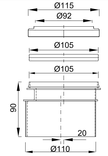 Racord vas WC cu etansare, Ø 110 mm, Styron [2]