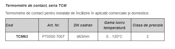Termometru de contact, gama de lucru 0-120°C, DN cadran 63 mm [2]