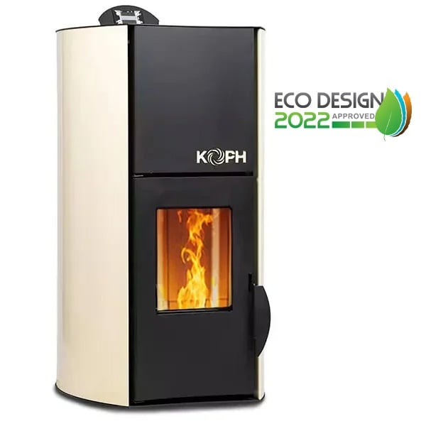 Termosemineu cu peleti KOPH PM 18 kW, 120 mp, buncar 15 kg, diametru cos fum ⌀80 mm, pompa recirculare si vas expansiune incorporate, Crem [3]