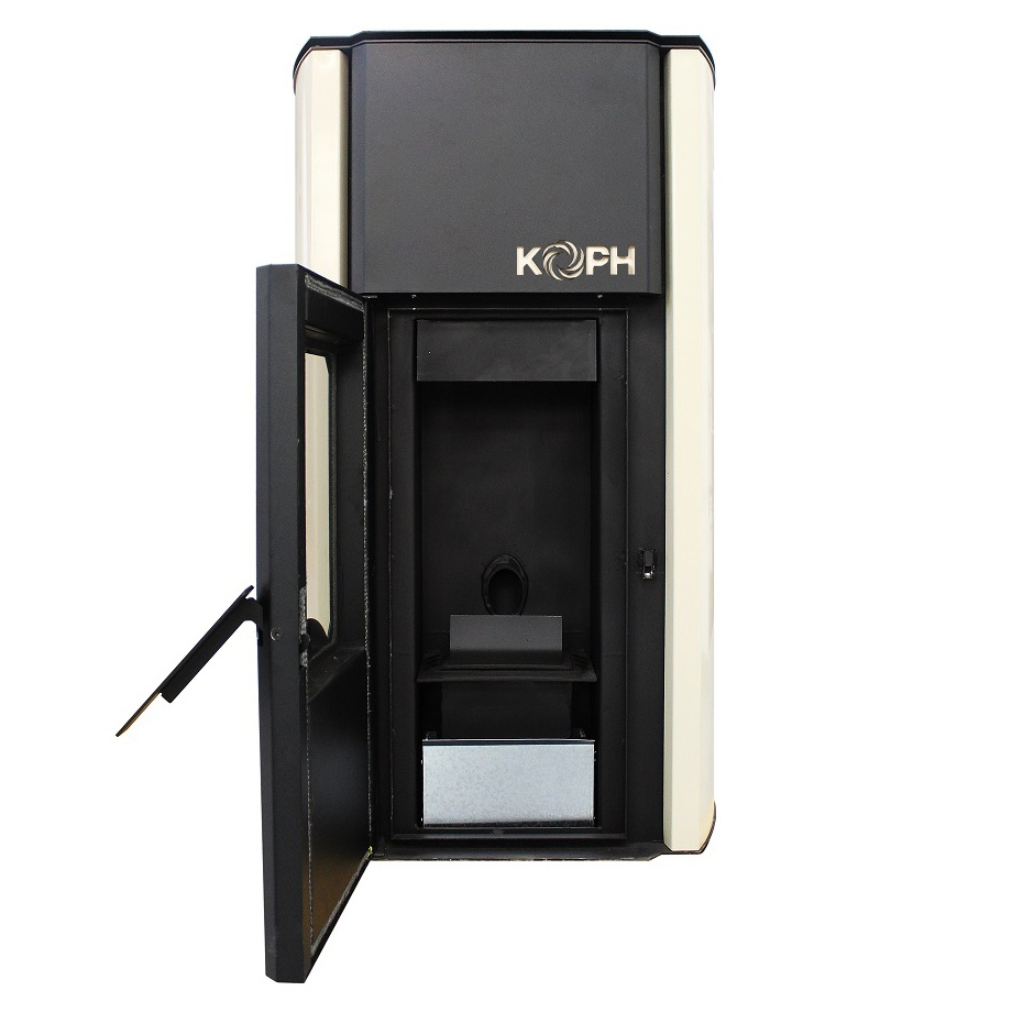 Termosemineu cu peleti KOPH PM 30 kW, 200 mp, buncar peleti 30 kg, diametru cos fum ⌀80 mm, pompa recirculare si vas expansiune incorporate, Crem [2]