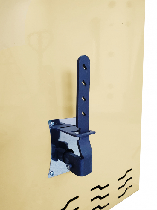 Termosemineu pe lemn, carbune si bricheti, Fornello, model Toros 29 kW, crem, plita de gatit, pompa de circulatie si manometru [6]