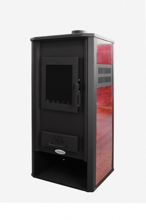 Termosemineu pe lemne, brichete si carbune Fornello Roma E , Bordeaux, 22 kW, 49x45x103 cm [5]