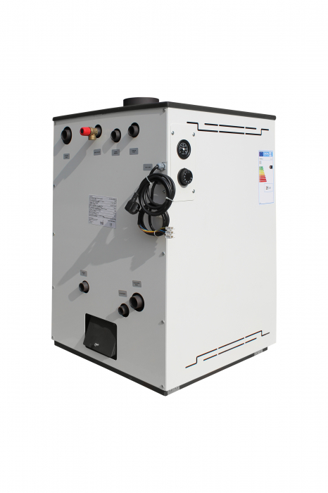 Termosemineu pe lemn, carbune si bricheti, Fornello, model Dila Eco 29 kW, pompa circulare Grundfos, termometru, termostat, regulator tiraj, gratar ardere fonta, curatare facila gratar ardere [5]