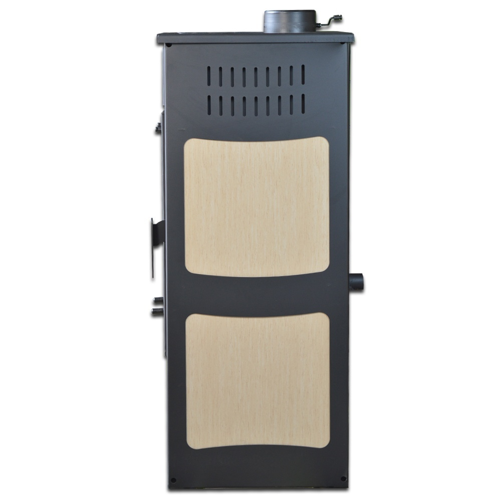 Semineu ceramic cu apa pe lemne Termax Hydra bej 6,5 kW cu depozitare lemne [3]