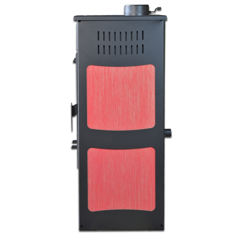 Termosemineu cu panouri ceramice Termax Hydra rosu 6,5 kW cu loc pentru lemne [4]