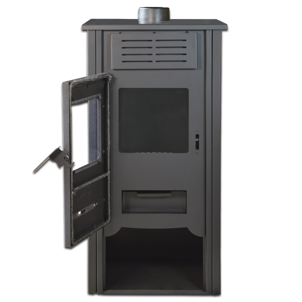 Termosemineu cu panouri ceramice Termax Hydra rosu 6,5 kW cu loc pentru lemne [2]