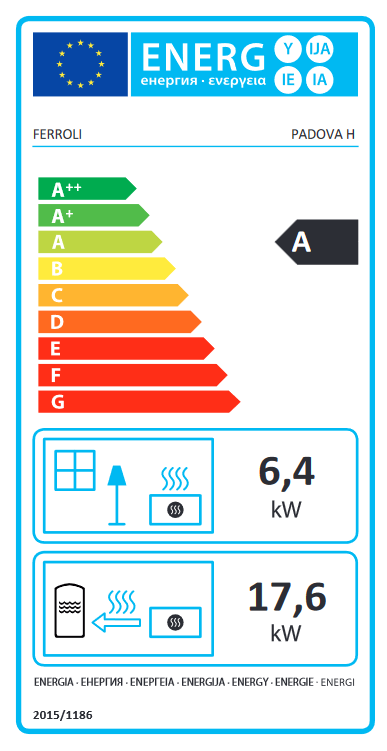 Termosemineu pe lemne cu cuptor cu termostat Ferroli Padova H 18 KW [2]