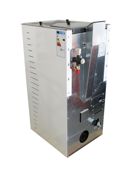 Termosemineu pe peleti Fornello, model Camino Rossi 25 kW, gri, pompa Grundfos, vas expansiune, arzator inox [5]