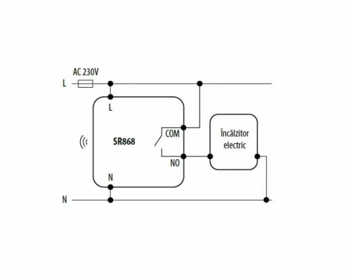 Receptor suplimentar tip releu pentru gama RT, Salus SR868 [2]