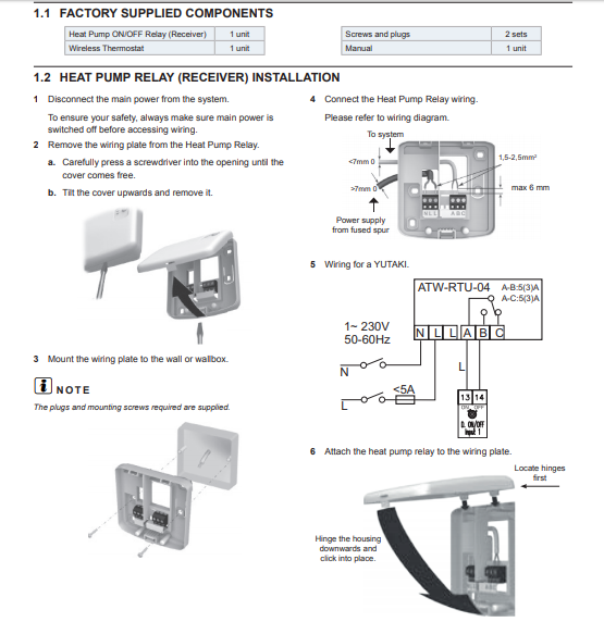 Termostat wireless ON/OFF, Hitachi Yutaki [2]