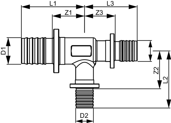 Teu redus TECEflex din bronz Ø 32 x 25 x 25 [3]