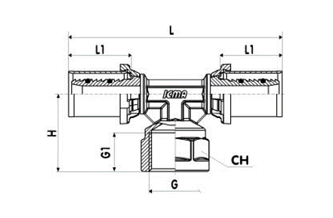 Teu sertizare filet interior 40x3.5 x 1 1/4 x 40x3.5 ICMA [2]