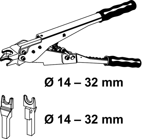 Trusa manuala TECEflex RazFaz pentru presare axiala Ø14 - 32mm [2]