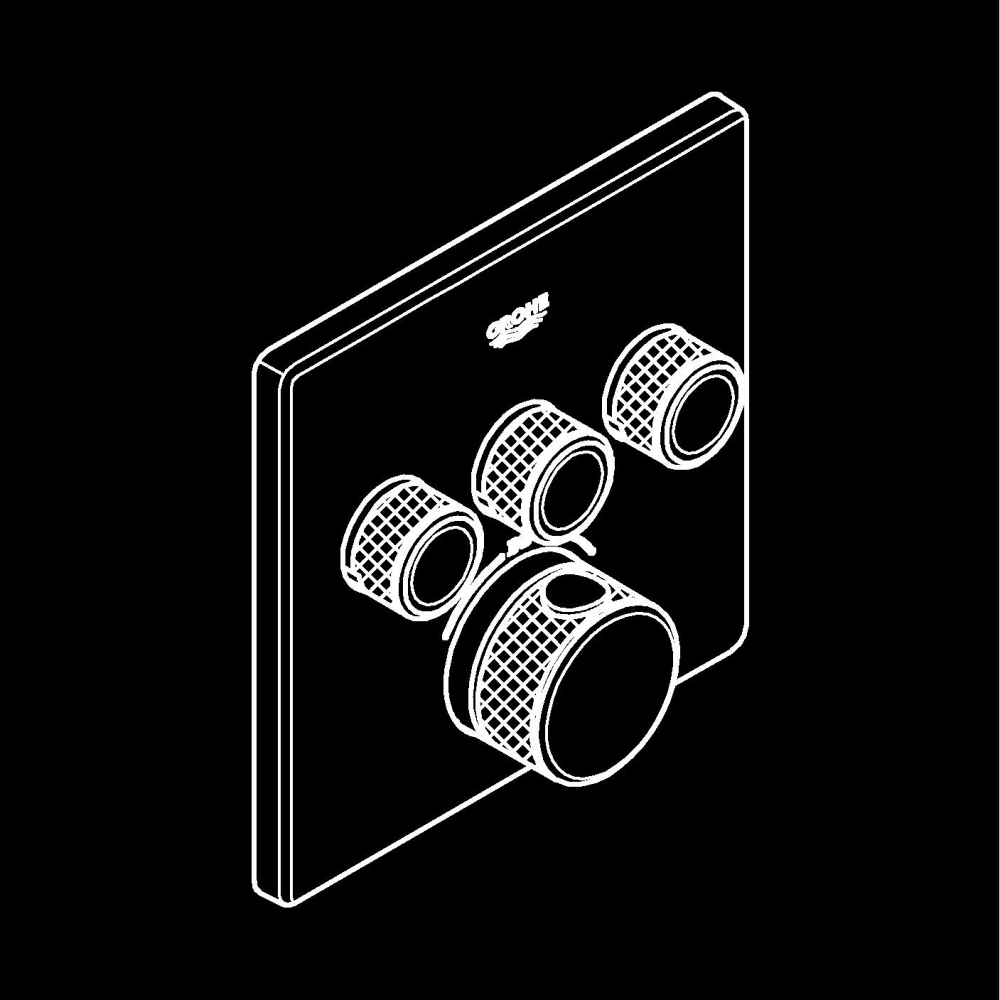 Unitate control Grohe Grohtherm SmartControl cu termostat, safestop, 3 iesiri, necesita corp instalare, cupru lucios [5]