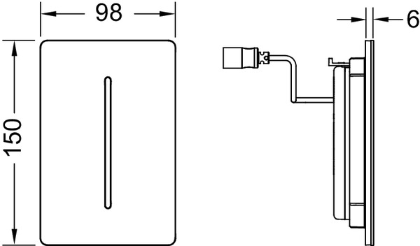 Unitate electronica de comanda URINAL TECEfilo-Solid, crom lucios, 230 V [2]