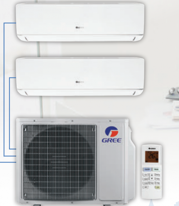 Aparat de aer conditionat multisplit, 2 x 9000 Btu, cu unitate externa de 28000 Btu, Gree [1]