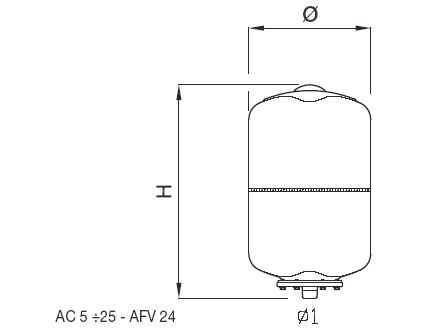 Vas de expansiune pentru hidrofor, 24 litri, Elbi AC 25 CE [2]