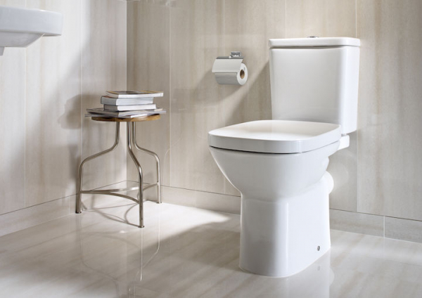 Capac pentru vas WC, duroplast antibacterian cu balamale din otel inoxidabil, Roca Debba [5]