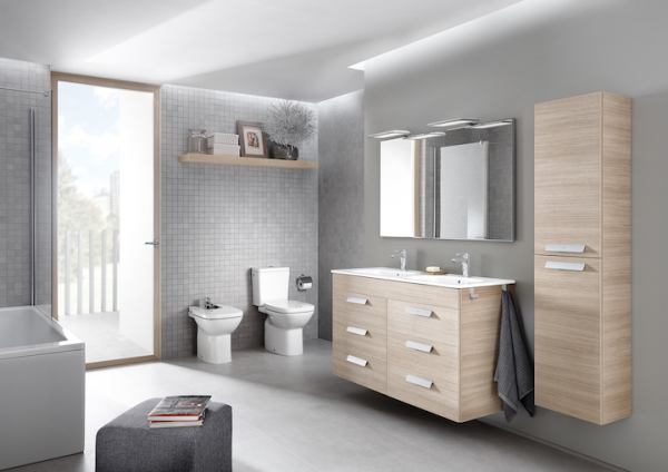 Capac pentru vas WC, duroplast antibacterian cu balamale din otel inoxidabil, Roca Debba [4]