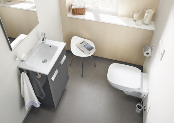 Vas WC suspendat din portelan, fara margine, evacuare orizontala, 355 x 540 x 400 mm., Roca Debba Rimless [3]