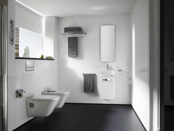 Vas WC suspendat din portelan, functie de curatare margini si prinderi ascunse, 350 x 540 x 400 mm., Roca The Gap [2]
