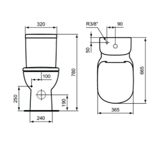 Rezervor pentru vas WC buton cu dubla comanda 2,5/4,5 litri Ideal Standard gama Tempo [2]